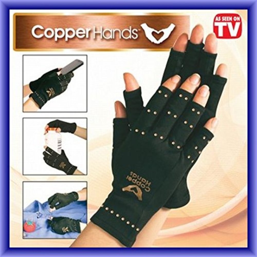3 pair Copper Hands Arthritis gloves black